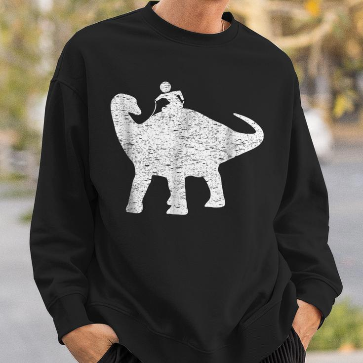 Kids Riding Funny Dinosaur Cute Funny Dino Gift Dinosaur Funny Gifts Sweatshirt Gifts for Him