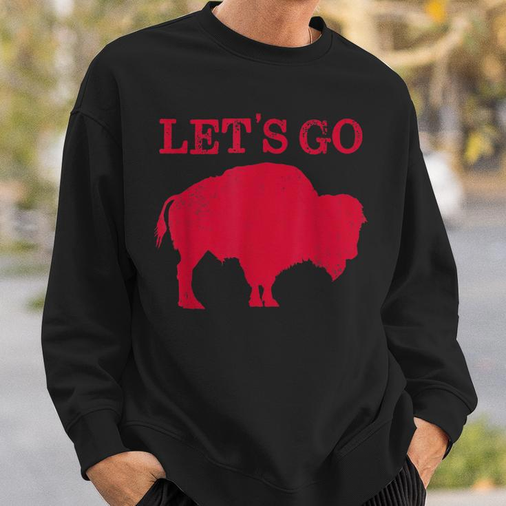 Lets Go Buffalo New York Bflo Wny Vintage Football Sweatshirt Gifts for Him