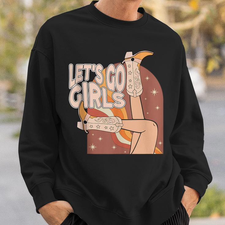 Lets Go Girls Cowgirl Boots Country Bachelorette Party Sweatshirt Gifts for Him
