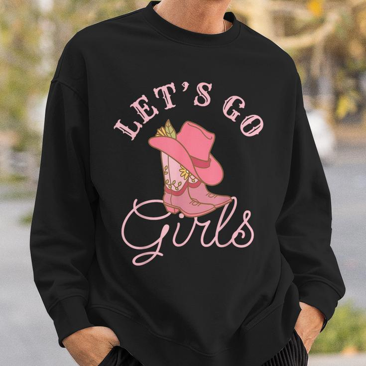 Lets Go Girls Fun Cute Country Western Cowgirl Bachelorette Sweatshirt Gifts for Him