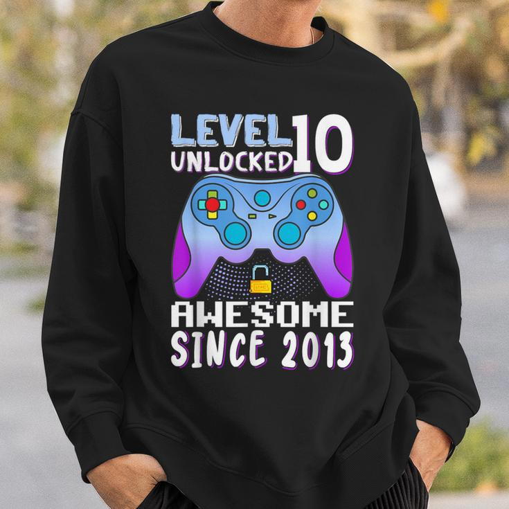 Level 10 Unlocked Awesome 2013 Video Game 10Rd Birthday Boy Sweatshirt Gifts for Him