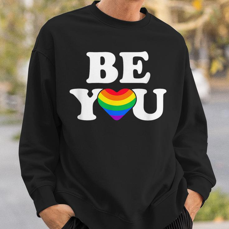 Lgbtq Be You Gay Pride Lgbt Ally Flag Retro Vintage Sweatshirt Gifts for Him