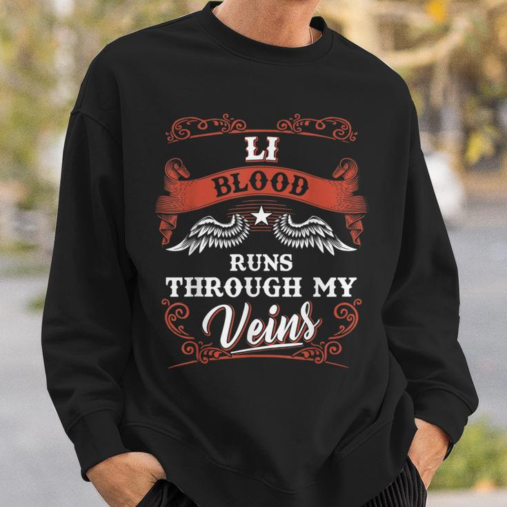 Li Blood Runs Through My Veins Family Christmas Sweatshirt Gifts for Him