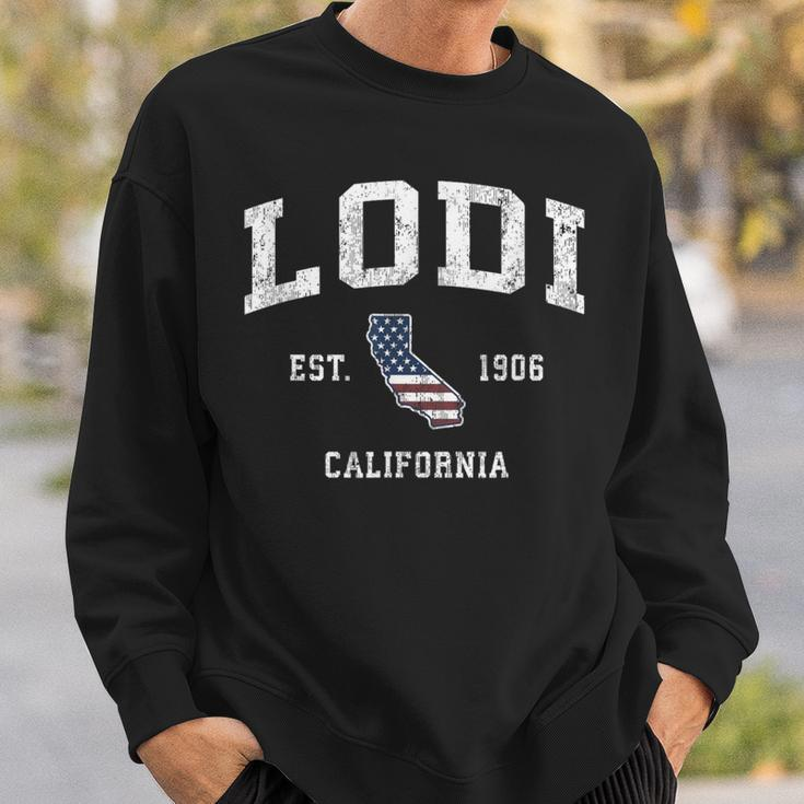 Lodi California Ca Vintage American Flag Sports Sweatshirt Gifts for Him