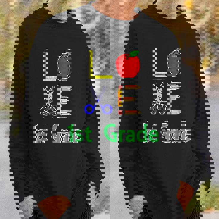 Love 1St Grade Gift Back To Elementary School Funny Sweatshirt Gifts for Him