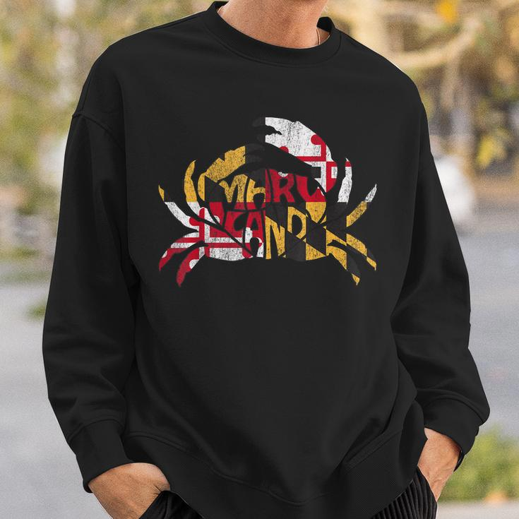 Maryland Blue Crab Flag Of Maryland Family Vacation Camping Sweatshirt Gifts for Him