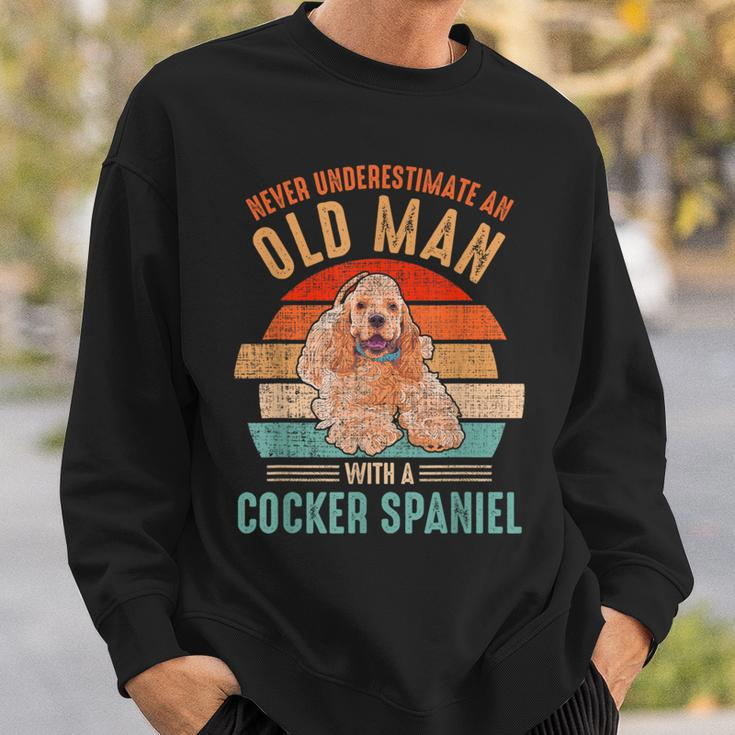 Mb Never Underestimate An Old Man With A Cocker Spaniel Sweatshirt Gifts for Him