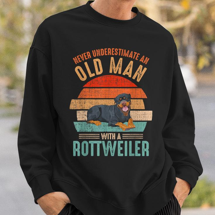 Mb Never Underestimate An Old Man With A Rottweiler Sweatshirt Gifts for Him