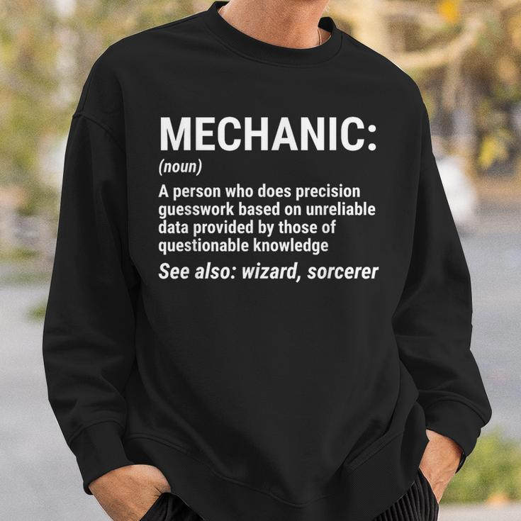Mechanic Definition Mechanic Noun Sweatshirt Gifts for Him