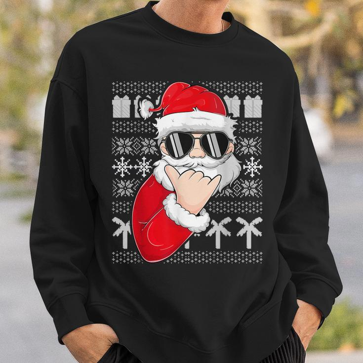 Mele Kalikimaka Ugly Sweater Christmas Santa Shaka Hawaii Sweatshirt Gifts for Him