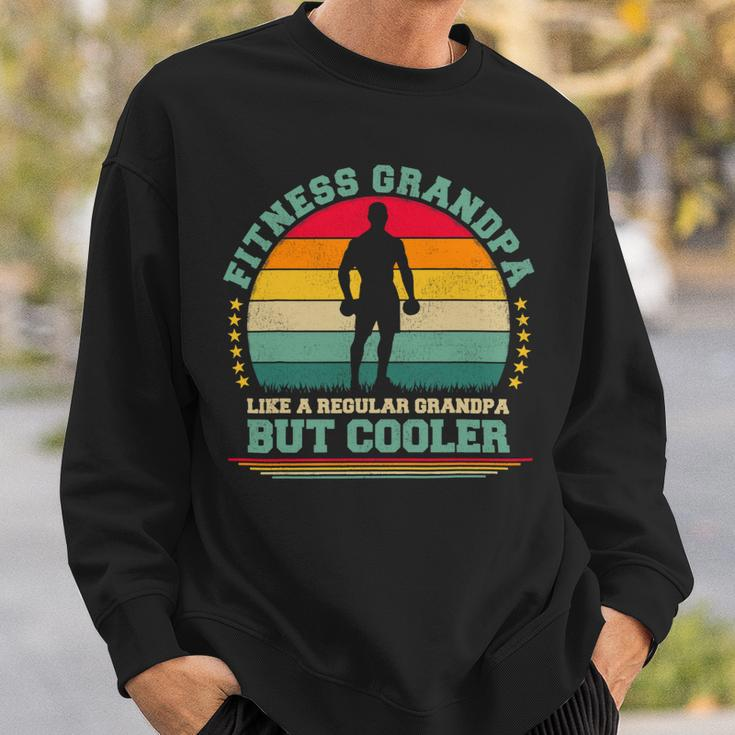 Mens Fitness Lover Funny Vintage Fitness Grandpa Fathers Day Sweatshirt Gifts for Him