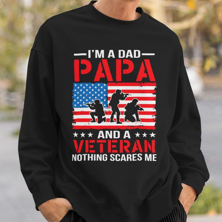 Mens Im A Dad Papa And A Veteran For Dad Fathers Day Grandpa 22 Sweatshirt Gifts for Him