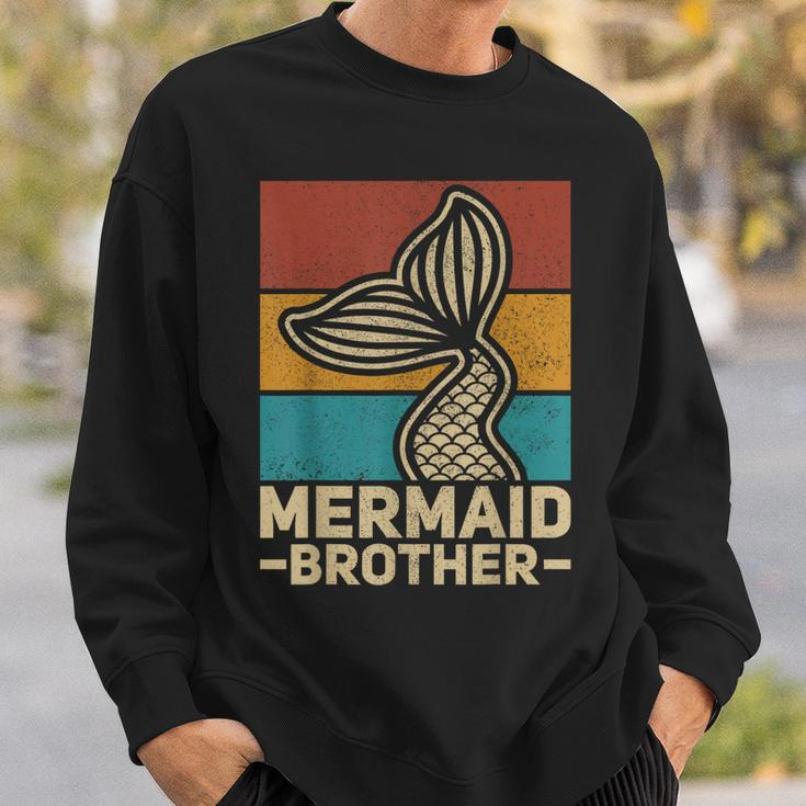 Mermaid Brother Mermaid Birthday Party Outfit Retro Mermaid Sweatshirt Gifts for Him