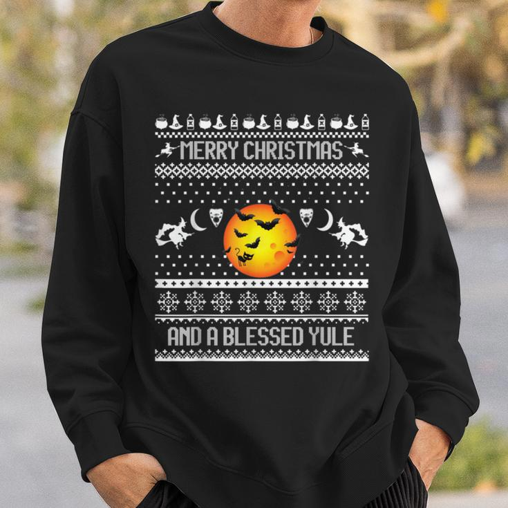 Merry Christmas And A Blessed Yule Ugly Christmas Sweaters Sweatshirt Gifts for Him