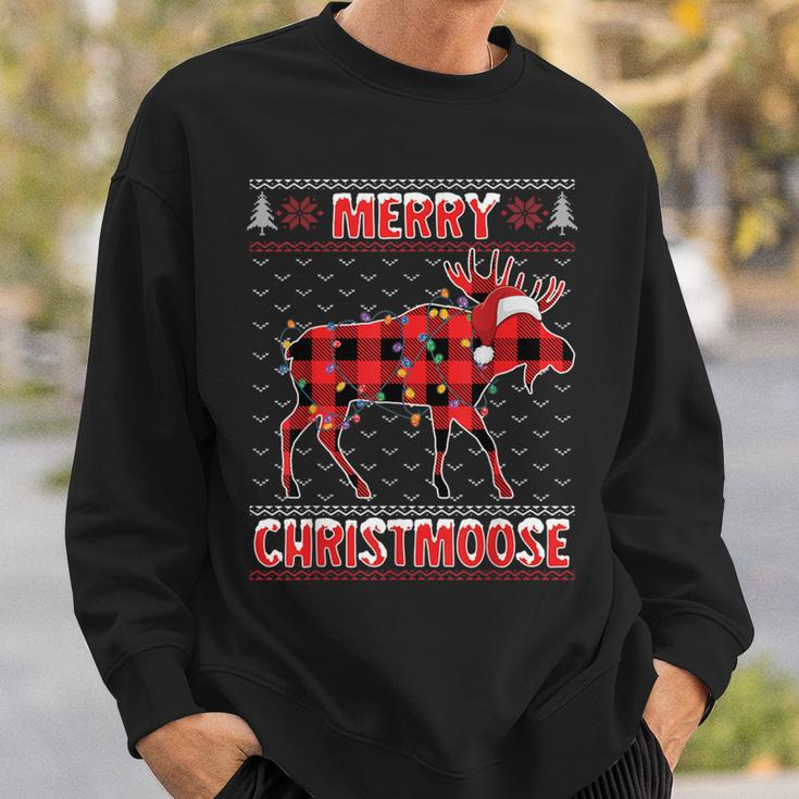 Merry Christmoose Christmas Moose Santa Ugly Sweater Sweatshirt Gifts for Him