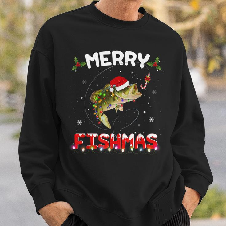 Merry Fishmas Fishing Christmas Pajama Fishers Sweatshirt Gifts for Him