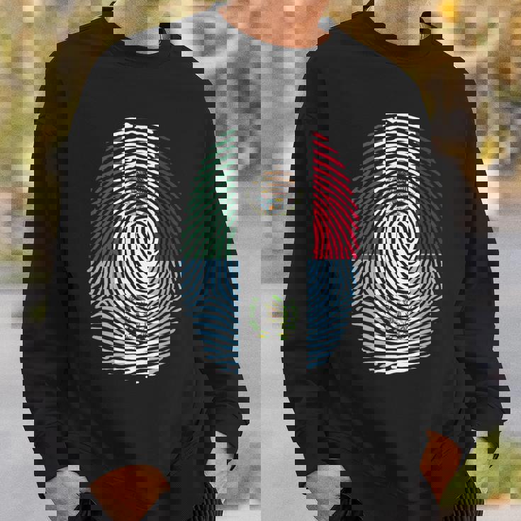Mexico & Guatemala Fingerprint Half Mexican Guatemalan Roots Sweatshirt Gifts for Him