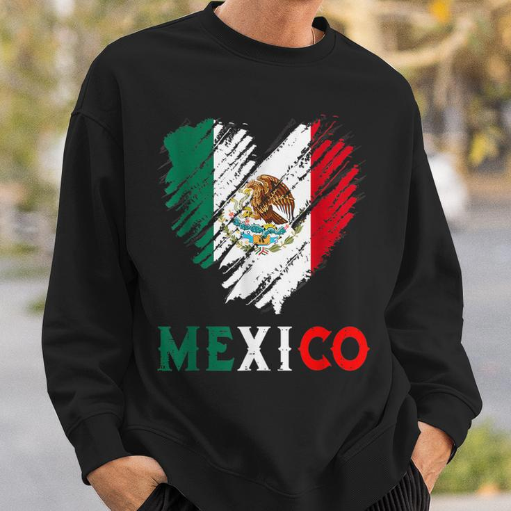 Mexico City Mexican Flag Heart Viva Mexico Independence Day Sweatshirt Gifts for Him
