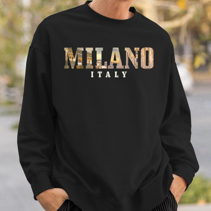 Milano Italia Skyline Italy Italian Souvenir Vintage Sweatshirt Gifts for Him
