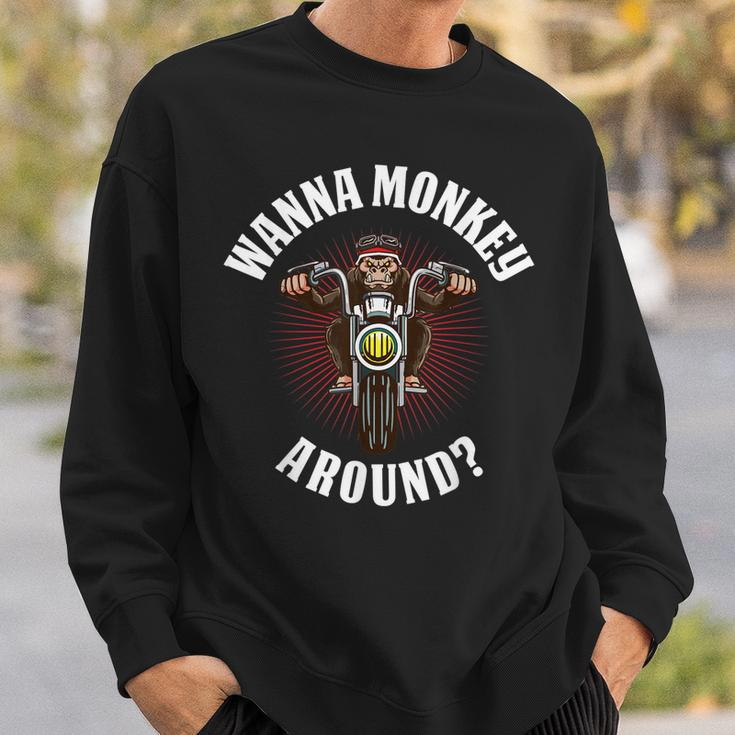 Monkey Motorcycle Sweatshirt Gifts for Him