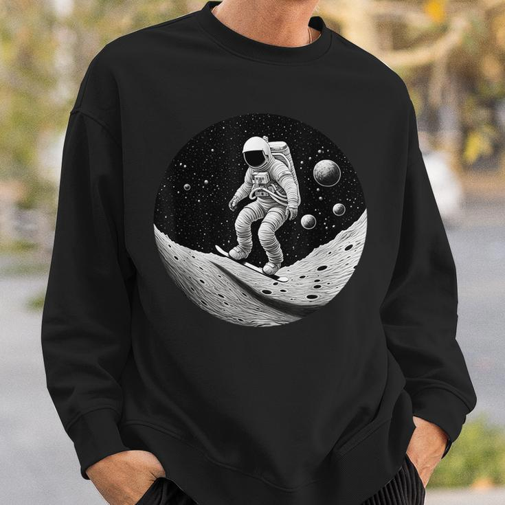 Moon Boarding Astronaut Funny Moon Funny Gifts Sweatshirt Gifts for Him