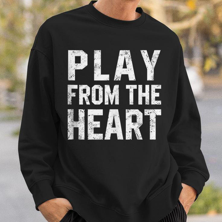 Motivational Volleyball Quotes Play From The Heart Sport Sweatshirt Gifts for Him