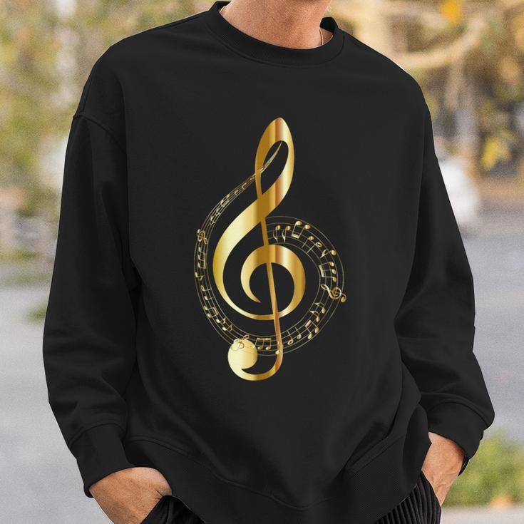 Music Note Gold Treble Clef Musical Symbol For Musicians Sweatshirt Gifts for Him