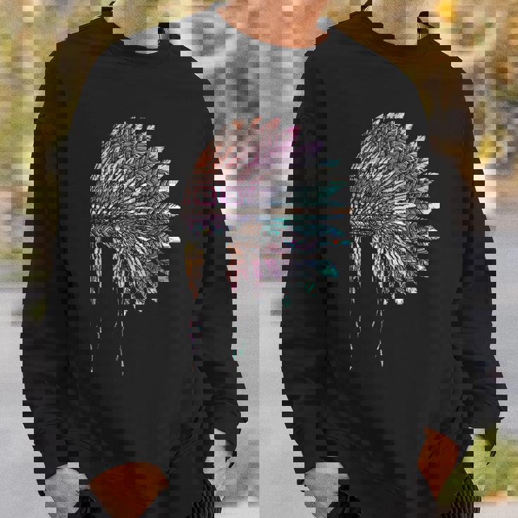 Native American Heritage Headdress Feathers Native American Sweatshirt Gifts for Him