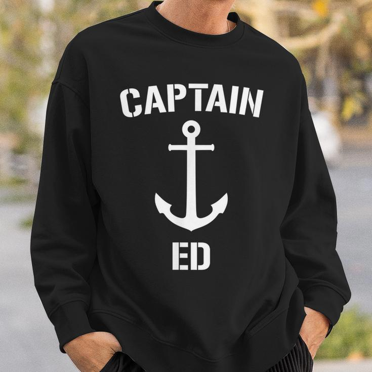 Nautical Captain Ed Personalized Boat Anchor Sweatshirt Gifts for Him