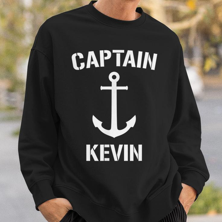 Nautical Captain Kevin Personalized Boat Anchor Sweatshirt Gifts for Him