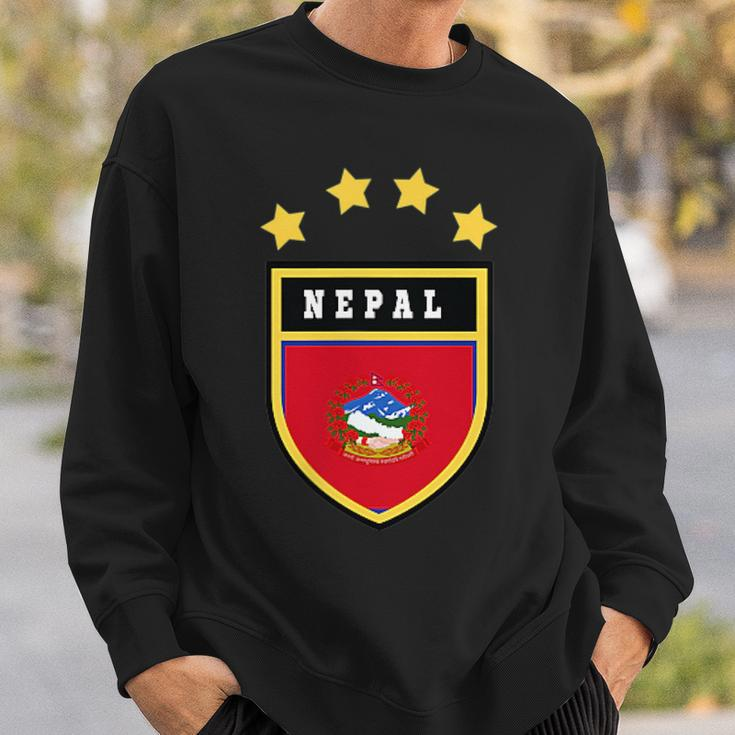 Nepal Pocket Coat Of Arms National Pride Flag Sweatshirt Gifts for Him
