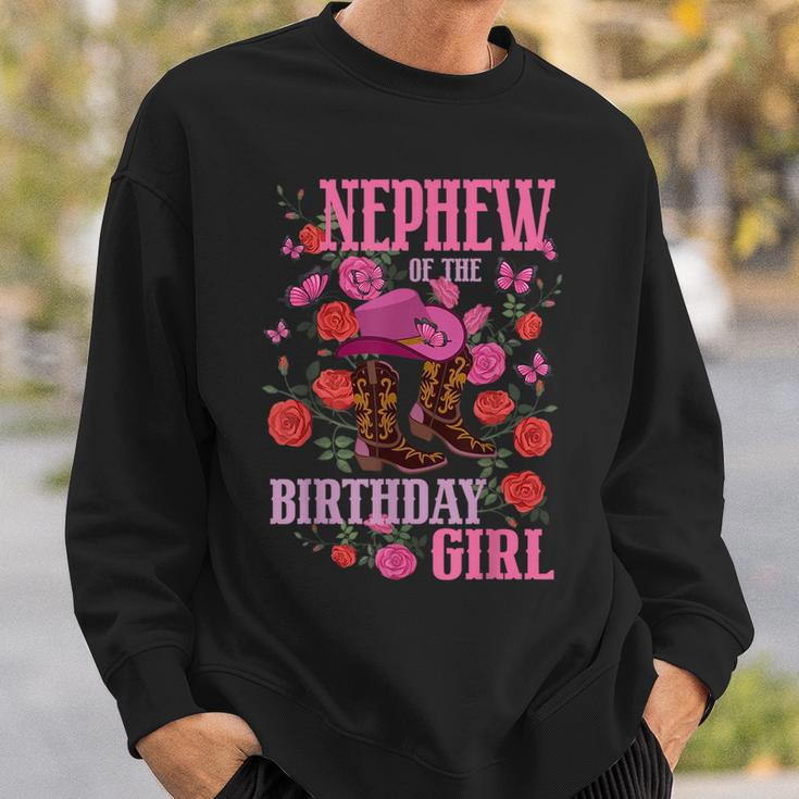 Nephew Of The Birthday Girl Cowgirl Boots Pink Matching Sweatshirt Gifts for Him