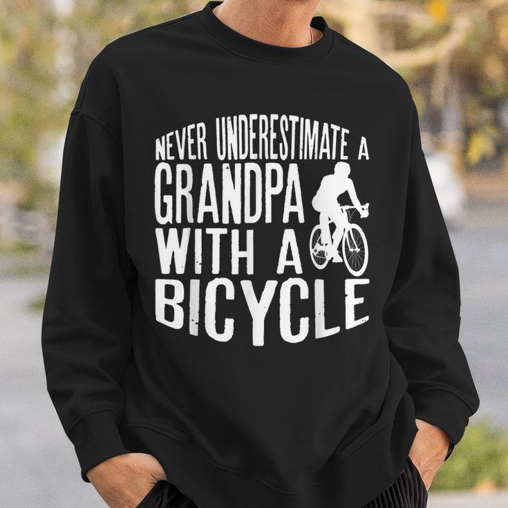 Never Underestimate A Grandpa With A Bicycle CoolGift For Mens Sweatshirt Gifts for Him