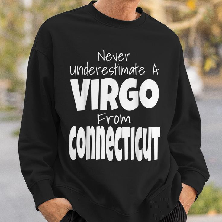 Never Underestimate A Virgo From Connecticut Zodiac Sign Sweatshirt Gifts for Him