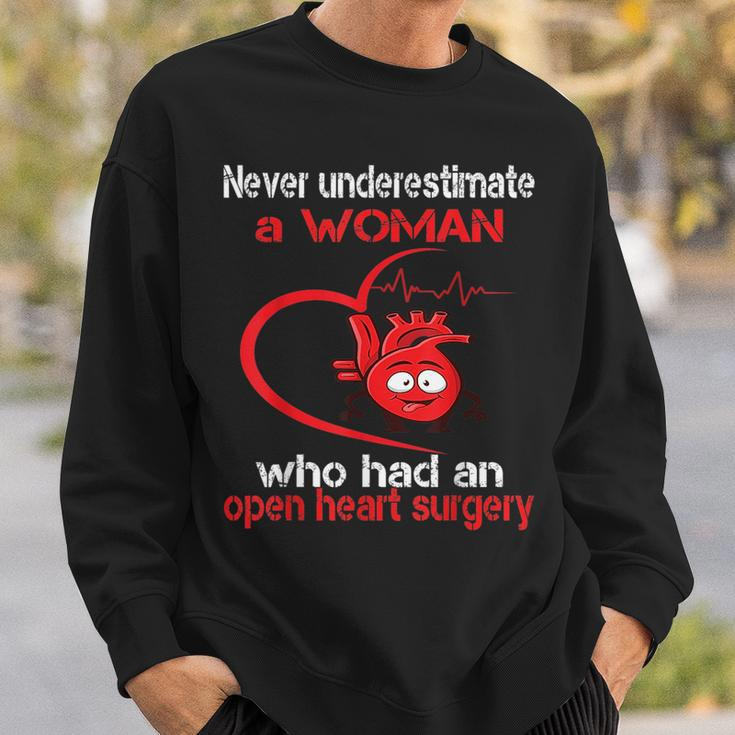 Never Underestimate A Woman Who Had An Open Heart Surgery Sweatshirt Gifts for Him