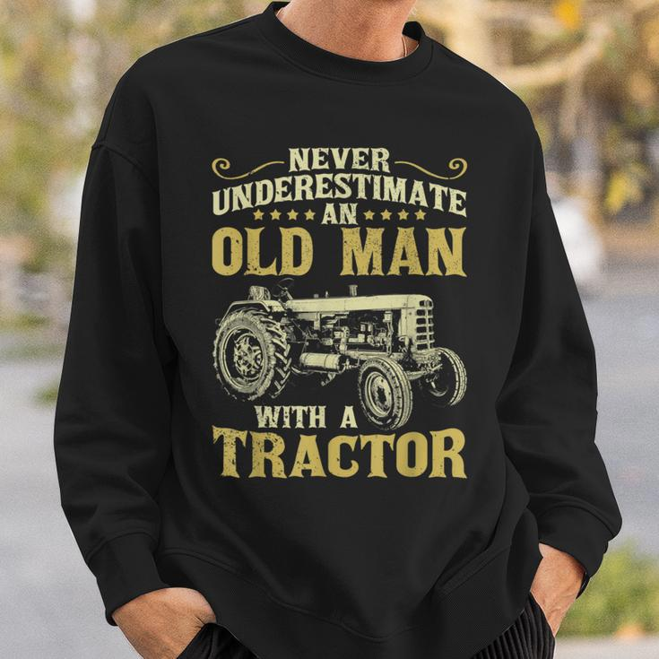 Never Underestimate An Old Man Funny Tractor Farmer Dad Gift For Mens Sweatshirt Gifts for Him