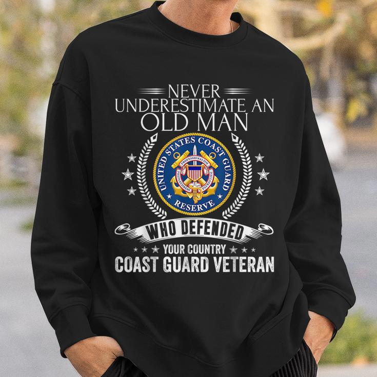 Never Underestimate An Old Man Us Coast Guard Veteran Funny Veteran Funny Gifts Sweatshirt Gifts for Him