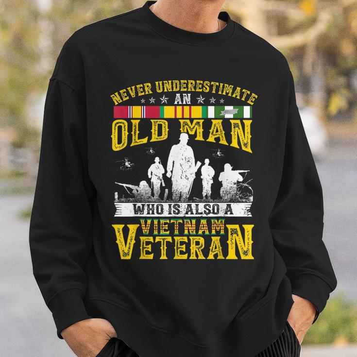 Never Underestimate An Old Man Vietnam Veteran Gift For Mens Sweatshirt Gifts for Him