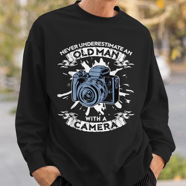 Never Underestimate An Old Man With A Camera Old Man Funny Gifts Sweatshirt Gifts for Him