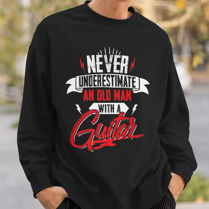 Never Underestimate An Old Man With A Guitar Men Gift For Mens Sweatshirt Gifts for Him