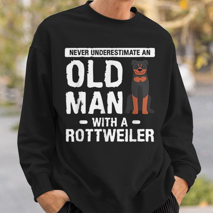 Never Underestimate An Old Man With A Rottweiler Dog Lover Sweatshirt Gifts for Him