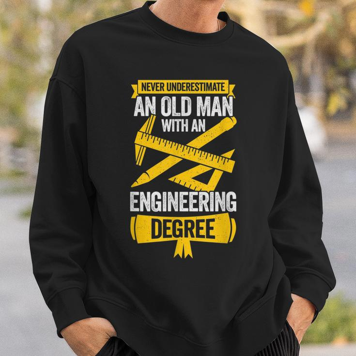 Never Underestimate An Old Man With An Engineering Degree Gift For Mens Sweatshirt Gifts for Him