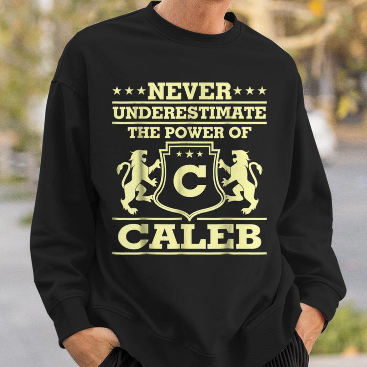 Never Underestimate Caleb Personalized Name Sweatshirt Gifts for Him