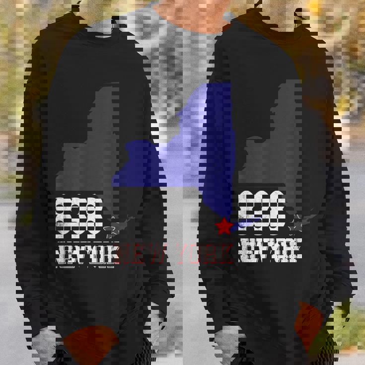 New York Area Code 838 New York Ny Map Sweatshirt Gifts for Him