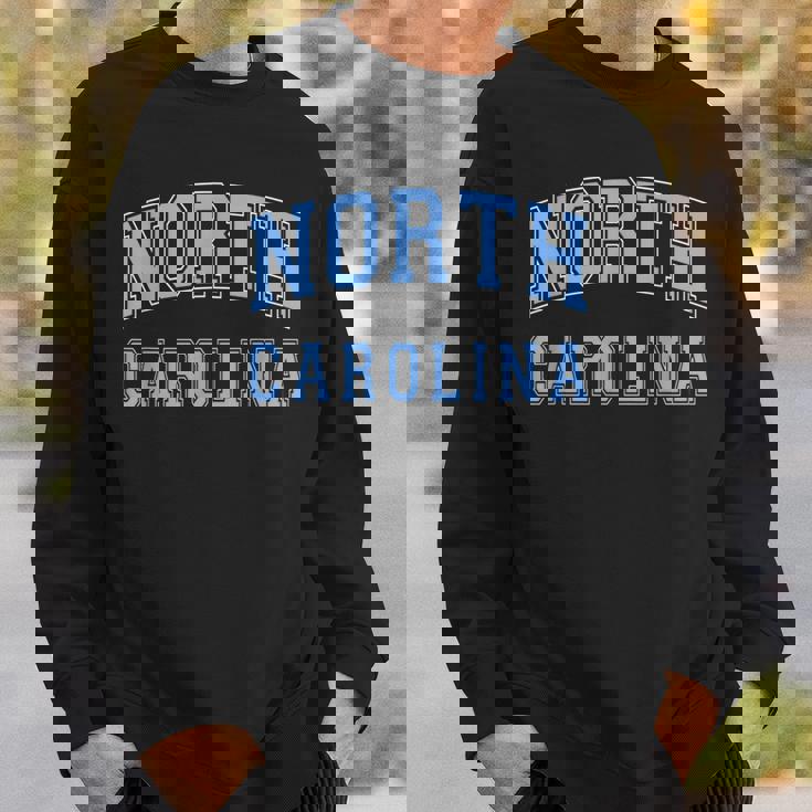 North Carolina Vintage State Nc Blue Text Sweatshirt Gifts for Him