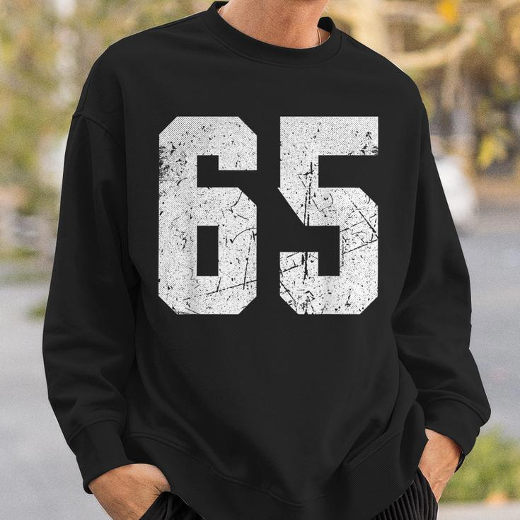 Number 65 Sport Jersey Birthday Age Lucky No White Vintage Sweatshirt Gifts for Him