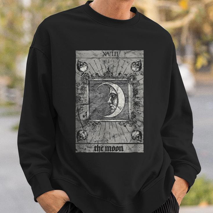 Occult The Moon Tarot Card Vintage Esoteric Horror Tarot Sweatshirt Gifts for Him