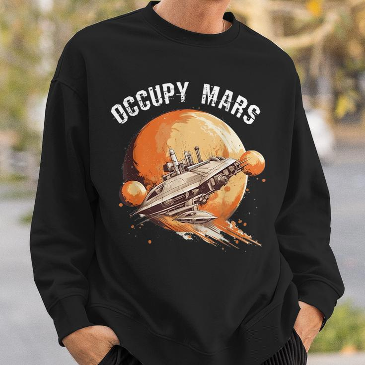 Occupy Mars Space Explorer Astronomy Rocket Science Sweatshirt Gifts for Him