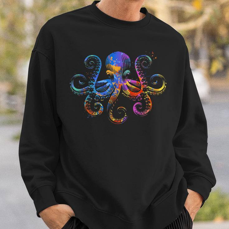 Octopus Graphic - Colorful Ocean Octopus Design Sweatshirt Gifts for Him