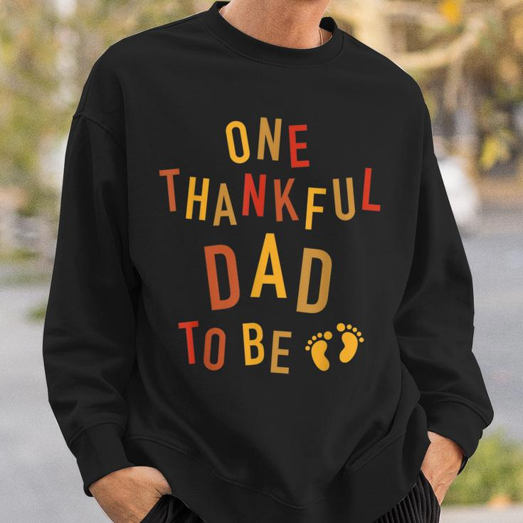 One Thankful Dad To Be Thanksgiving Pregnancy Announcement Sweatshirt Gifts for Him